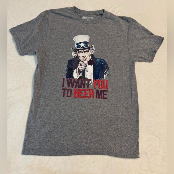 Patriotic "I Want You To Beer Me" Tee - Picture 1 of 5